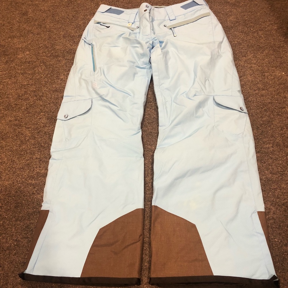 Women's Light To Medium Blue and Brown Ski Pants